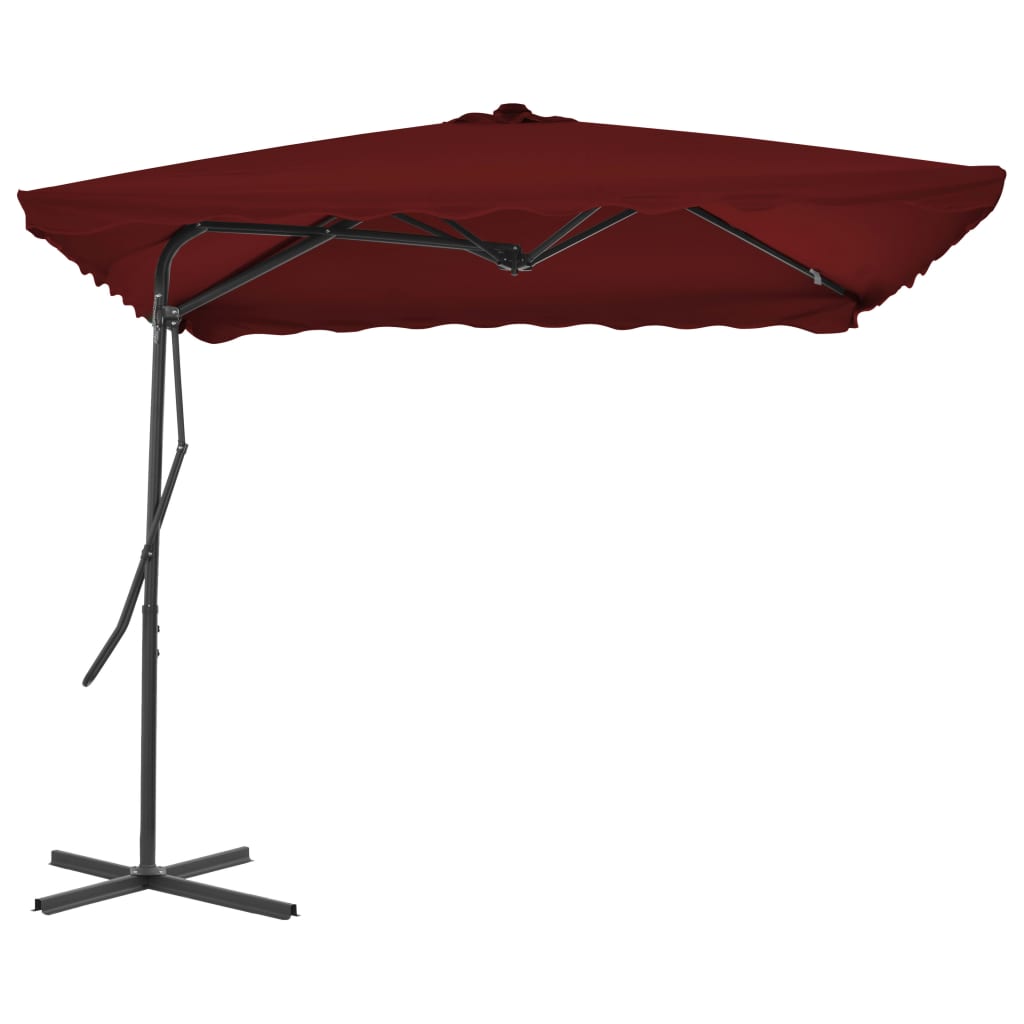 vidaXL Sombrilla de jardín con palo de acero 250x250 cm Color Verde claro, Arena, Antracita
