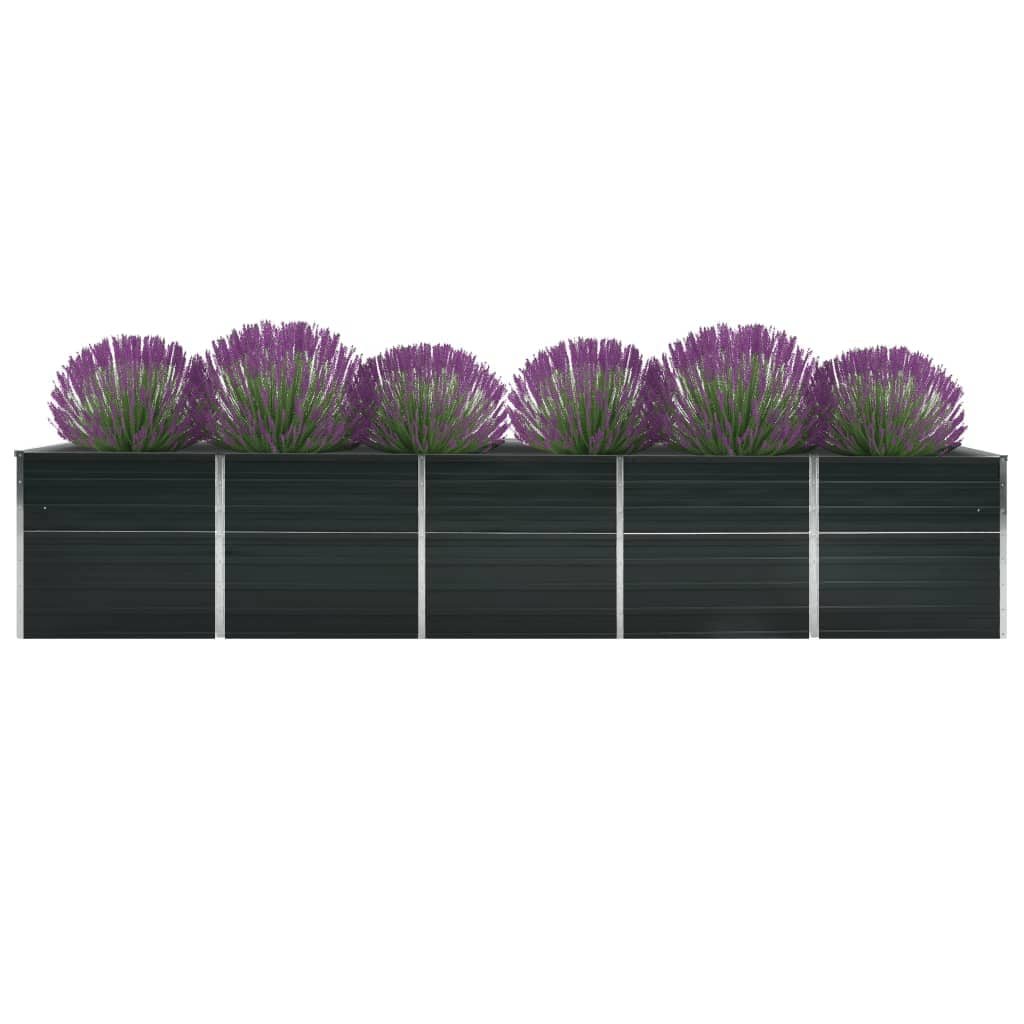 Vidaxl Jardinera Elevada Acero Galvanizado Gris Antracita 160x80x77 Cm