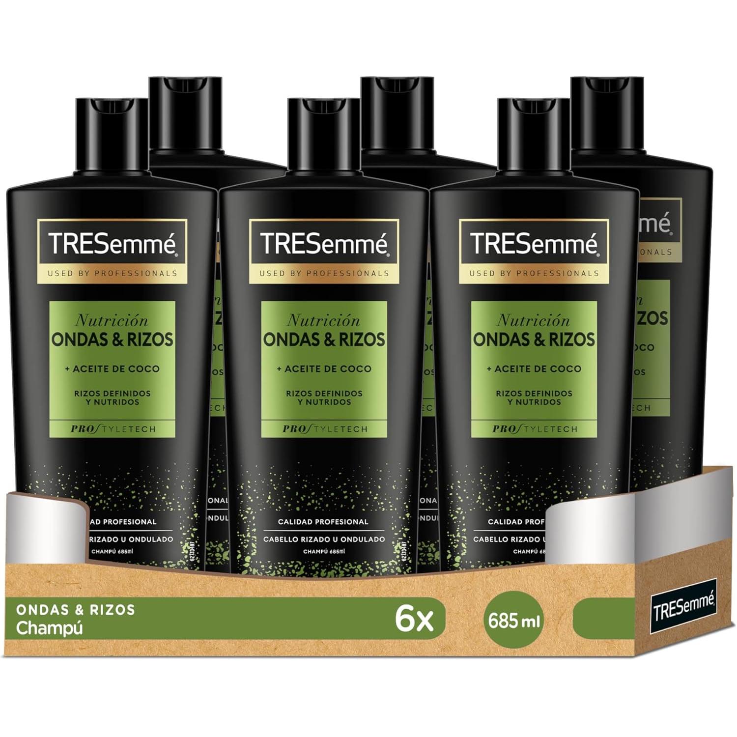 Champu Tresemme - Pack 6 Unid x 685 ml - 4 Modelos Disponibles: Liso y Sedoso - Liso Keratina - Cuidado Clasico - Ondas y Rizos. Pack Ahorro Champu TRESEMME