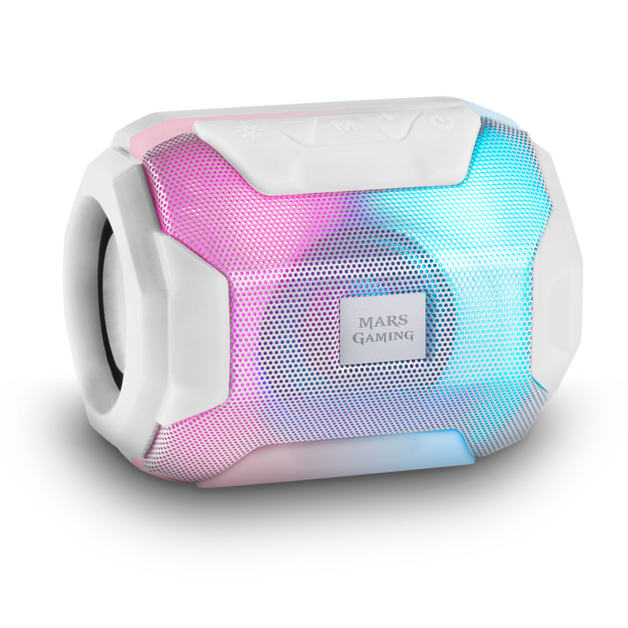 Mars Gaming MSBAX, Altavoz Bluetooth Compacto RGB, 10W, USB/MicroSD/Radio, Altavoz RGB Negro, Rosa o Blanco