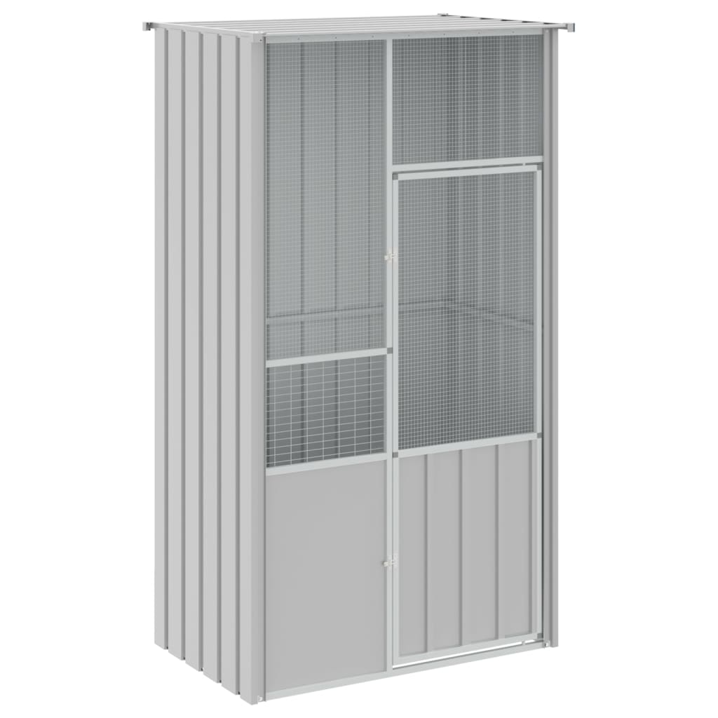 vidaXL Jaula de Pájaros Pajarera Casa de Aves de Exterior Acero Galvanizado Color Gris,  Antracita, y mas