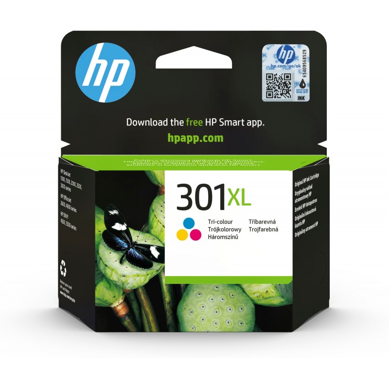 HP - Cartucho de tinta original 301XL de alta capacidad Tri-color CH564EE