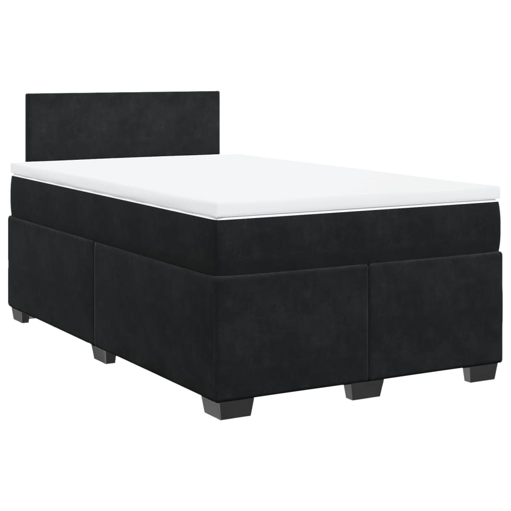 vidaXL Cama box spring con colchón terciopelo negro 120x190 cm
