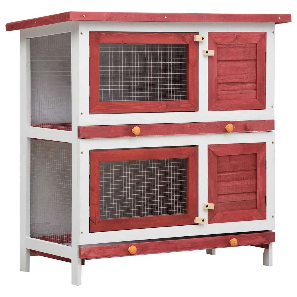 vidaXL Casa de animales pequeños jaula conejera 4 puertas