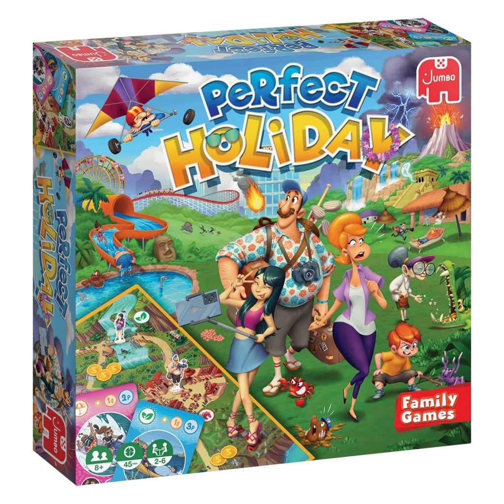 Jumbo - Juego de mesa Perfect Holiday modelo 19823 para niños a partir de 8 años, ideal para familias y amigos con tablero interactivo y actividades temáticas