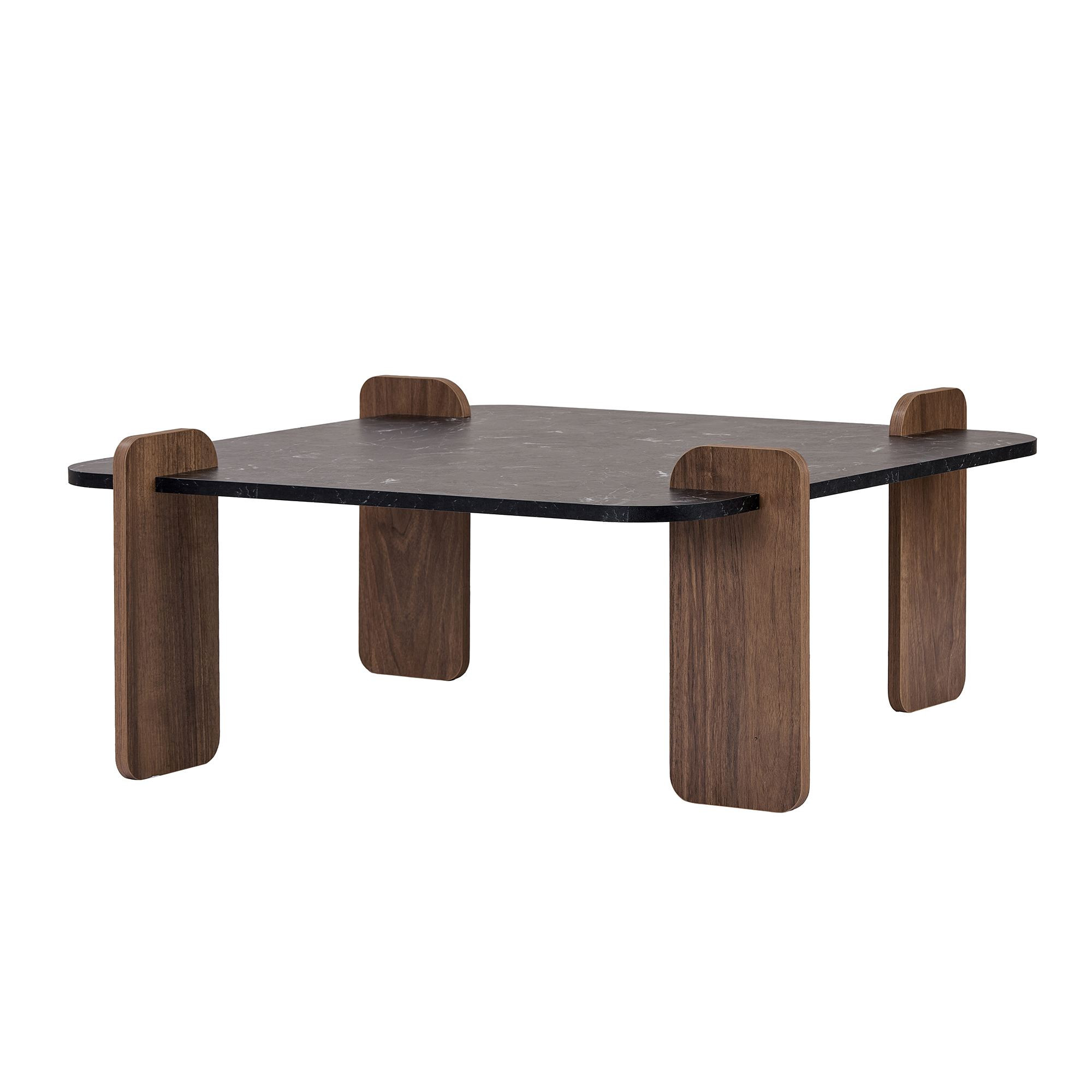 Habitat y Jardin - Mesa baja de madera "Marais" - 90 x 90 x 35 cm - Negra