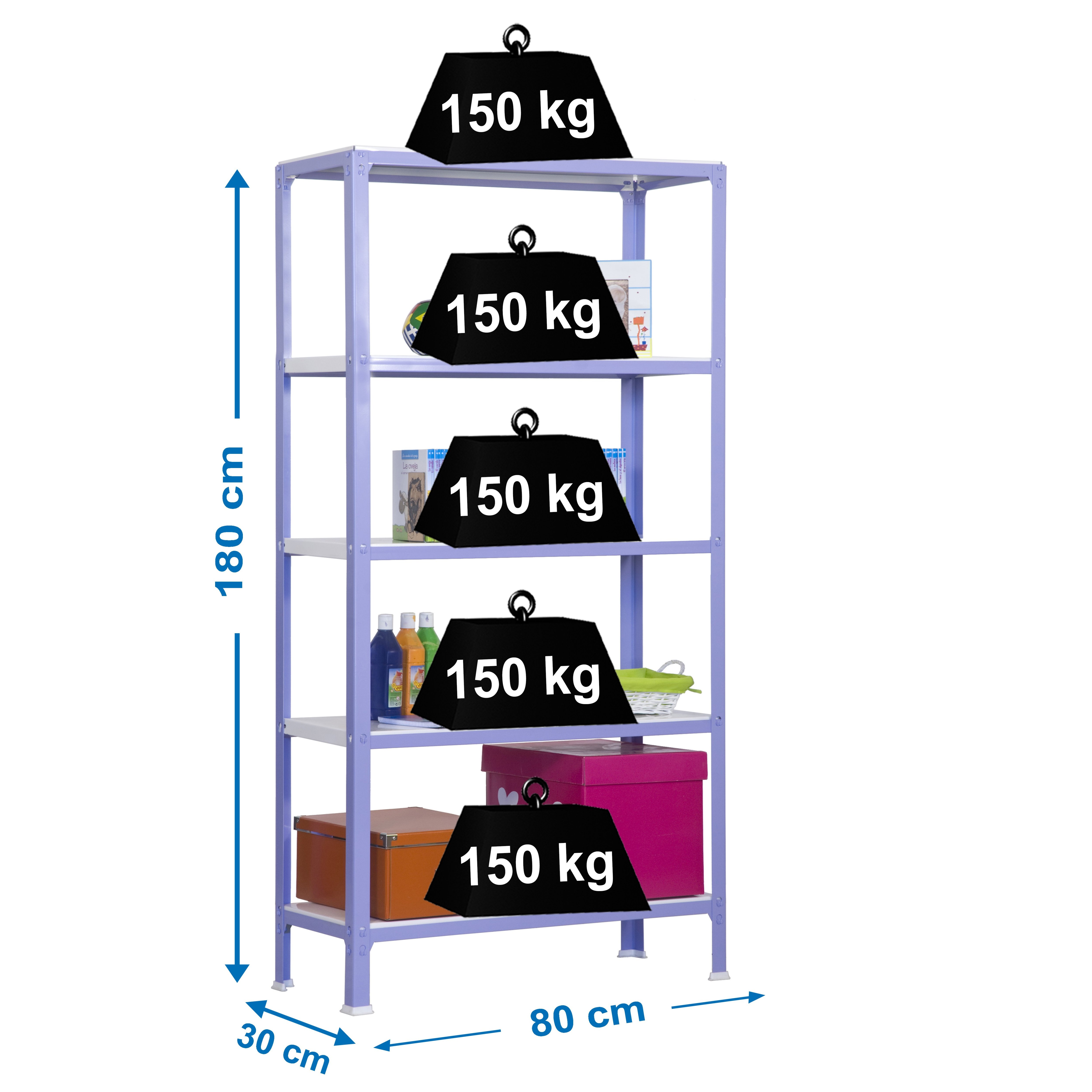 Estantería SIMONRACK Simonhome click mini 5/300 violeta/blanco