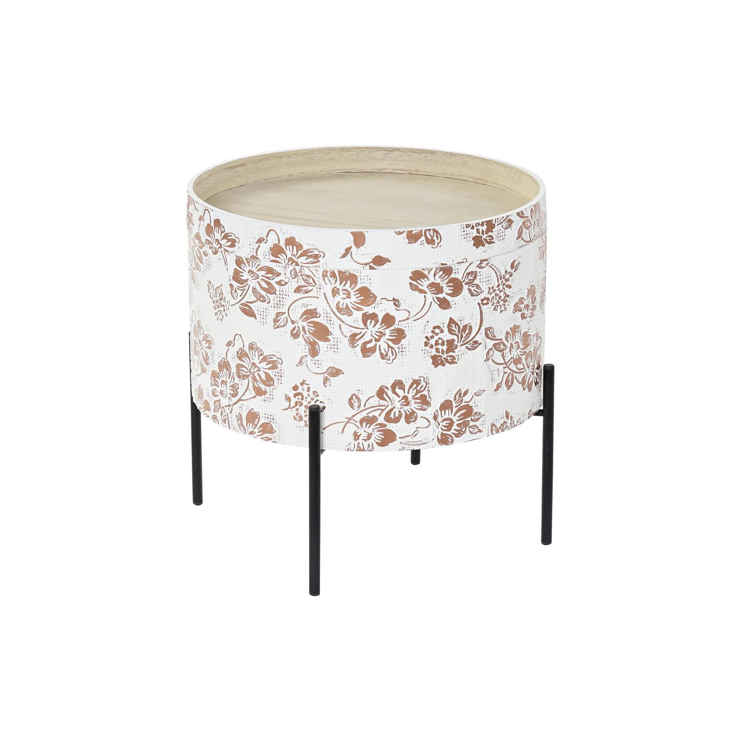 Mesita Auxiliar Mdf Metal 38X38X39 Tapa Blanco - Fijalo - El mejor complemento para tu hogar.