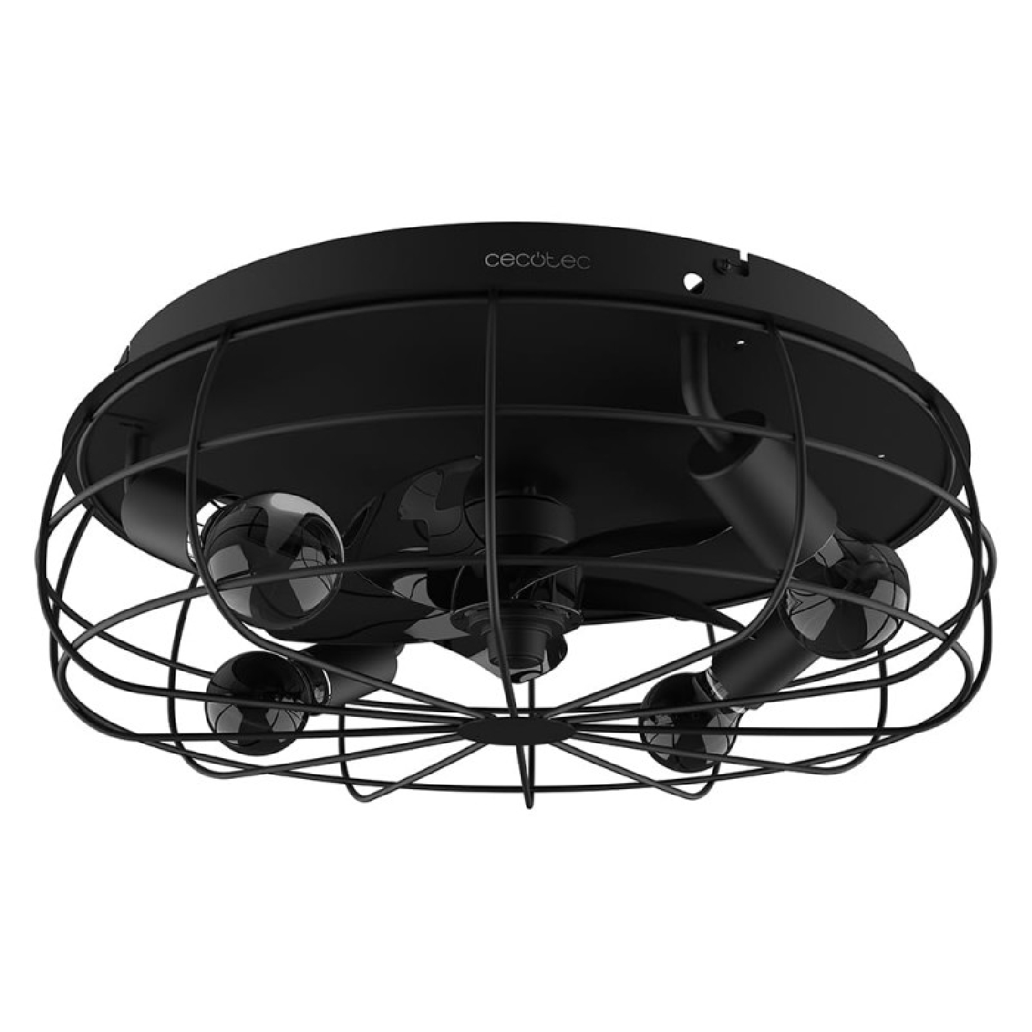 Cecotec Ventilador de Techo con Luz EnergySilence LampAero 600 Iron Design. 20W, Motor DC, Lámpara, 5 Aspas de 11"