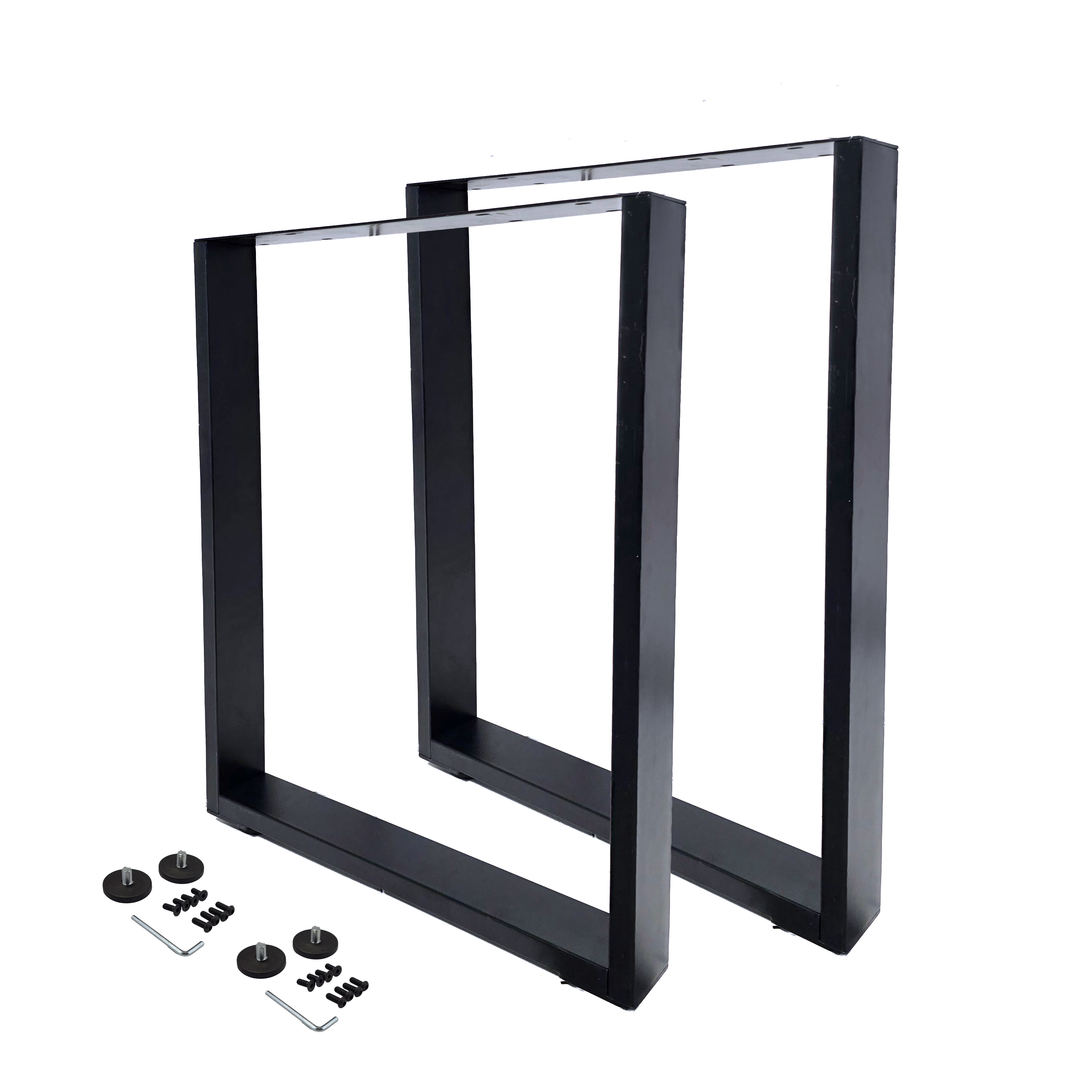 Patas para Mesa | Rectangular 58x71 cm | Negro | Kit Completo con Tornillos y Niveladores | 2 unidades | M.Pascual