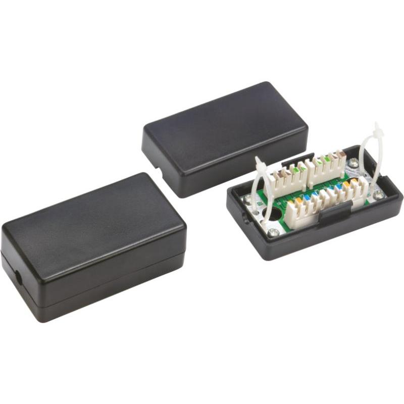 Adaptador Ethernet A-LAN Negro Cat5e Conector de Cable AWG 22-26