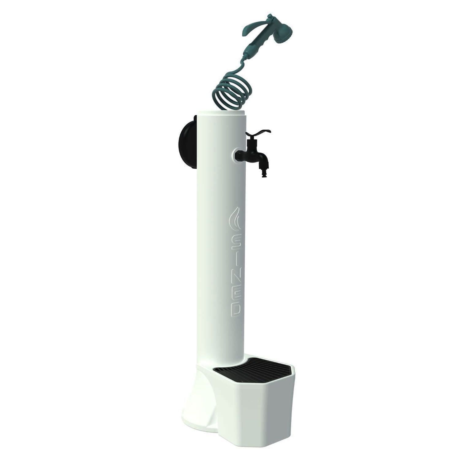 Fuente De Jardín Sined Triton Pro Con Cubo y Manguera Flexible Interior Blanco Pistola Doble Conexión De Agua