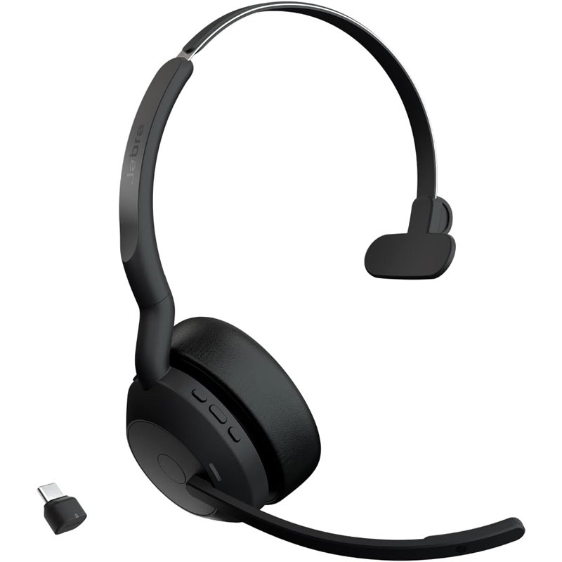 Jabra Evolve2 55 Auriculares inalámbricos mono Tecnología de confort aéreo, Micrófonos con cancelación de ruido y ANC