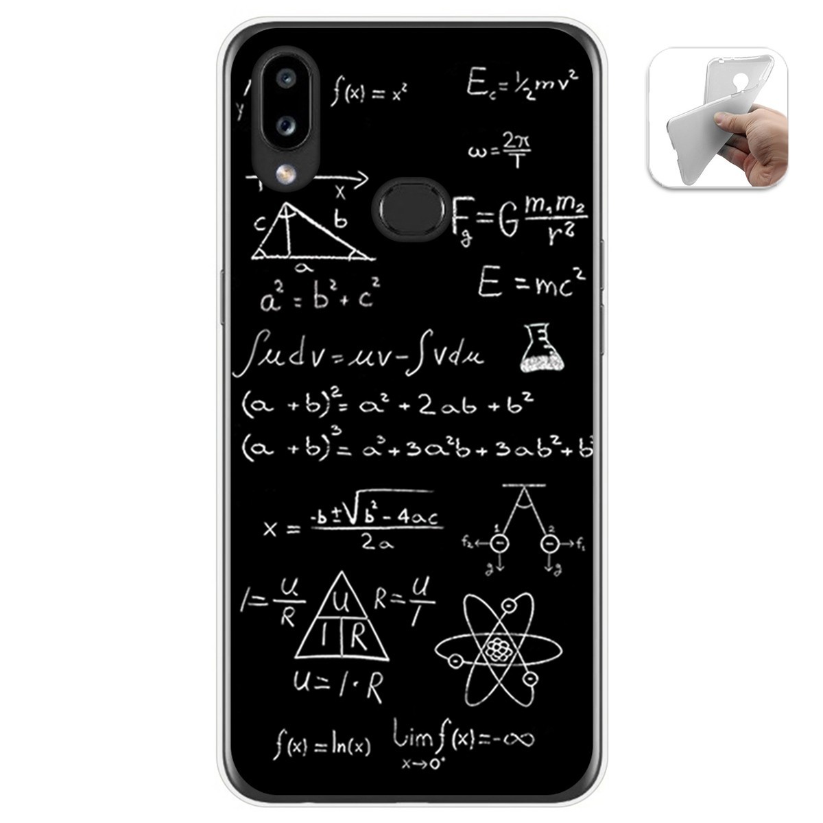 Tumundosmartphone Funda Gel Tpu para Samsung Galaxy A10s diseño Formulas Dibujos