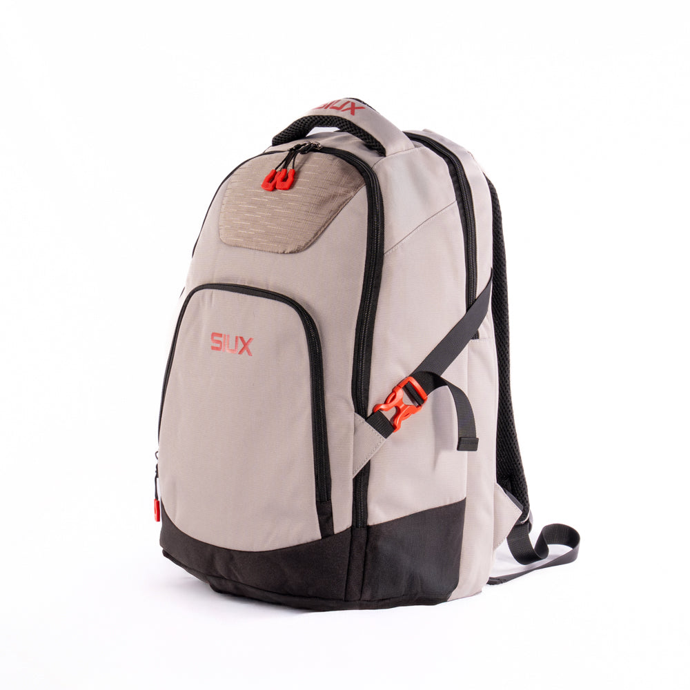 Siux - Mochila de Pádel  EDGE con Espacio para 1 Pala y Zapatillas, Diseño Funcional y Espalda Acolchada, Blanco
