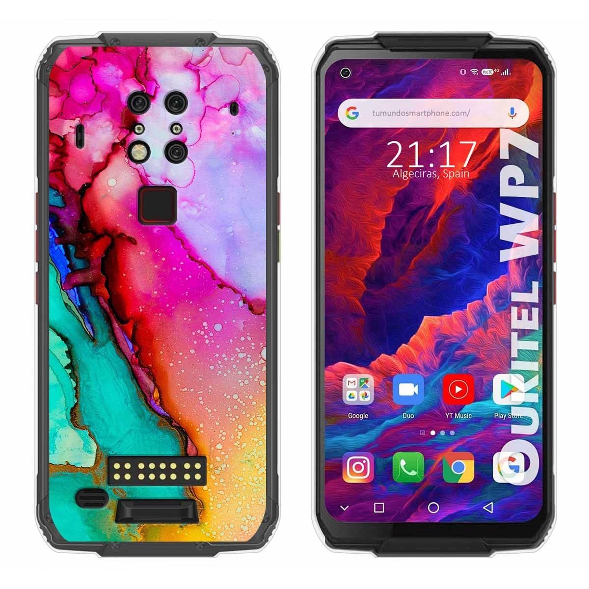 Tumundosmartphone Funda Gel Tpu para Oukitel Wp7 diseño Mármol 15 Dibujos