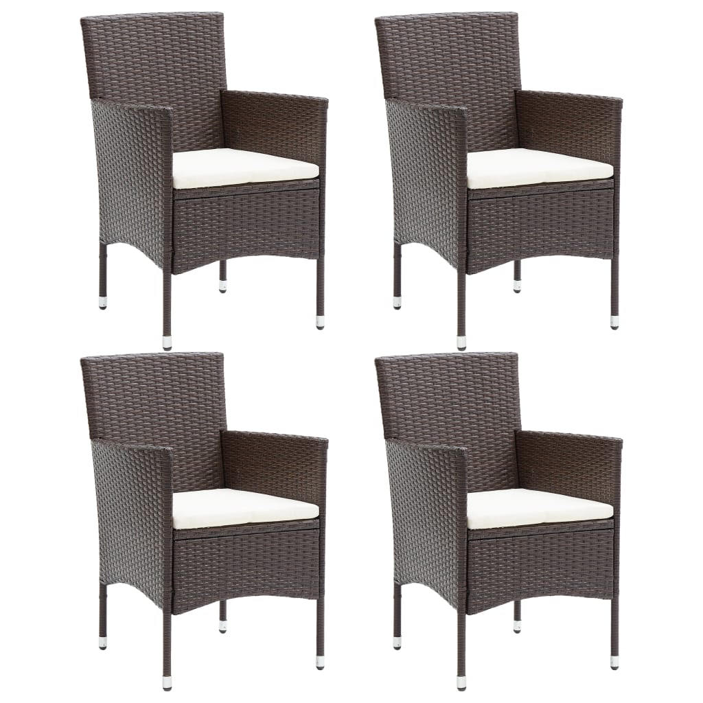 vidaXL Sillas de comedor para jardín 4 unidades ratán sintético