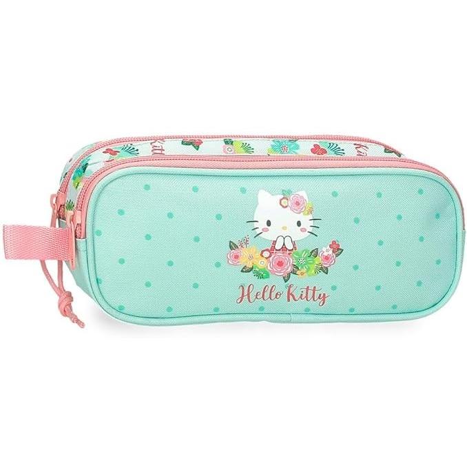 Hello Kitty Floral kitty Estuche Doble Verde 23x9x7cm.