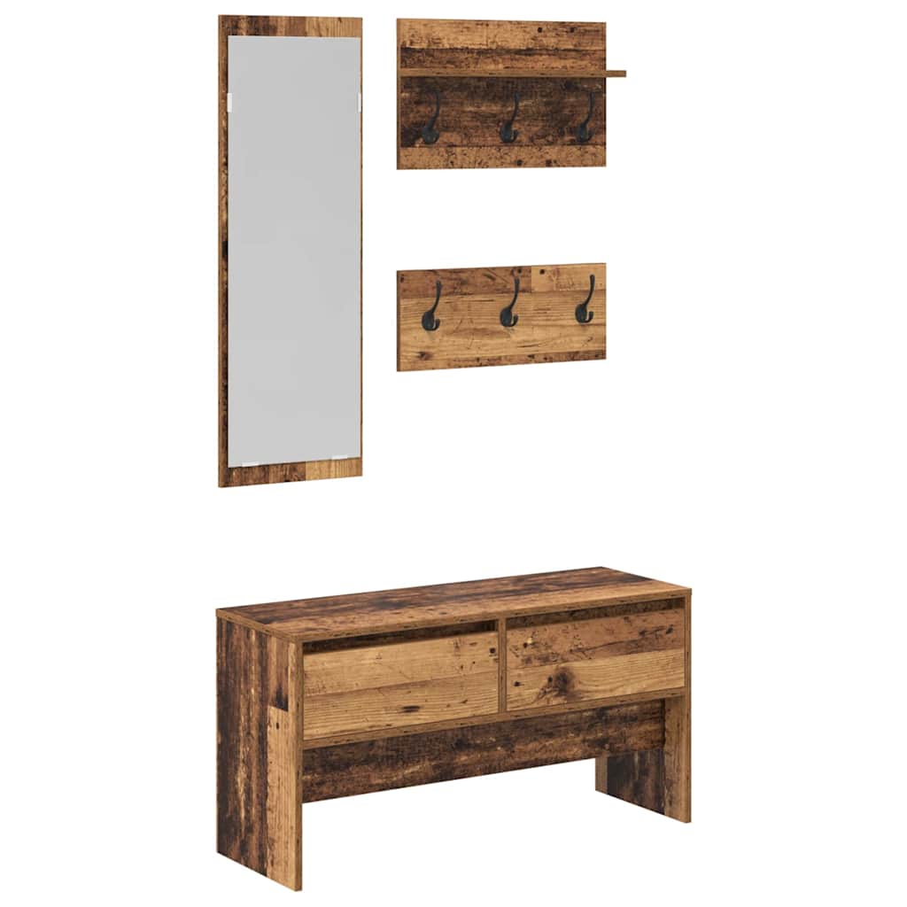 vidaXL Set de muebles de recibidor 4 pzas madera de ingeniería
