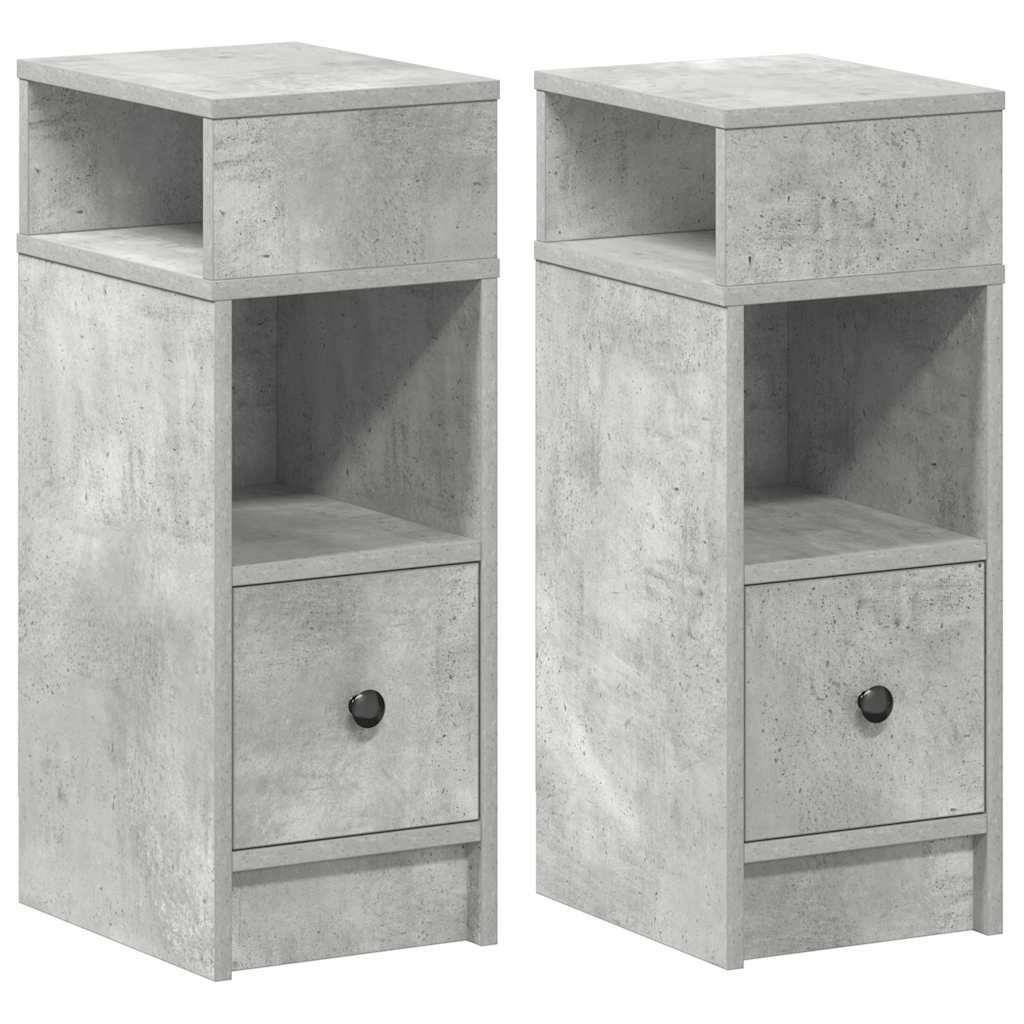 vidaXL Mesitas de noche (2 unidades) con cajón 25x31x66 cm Multicolor