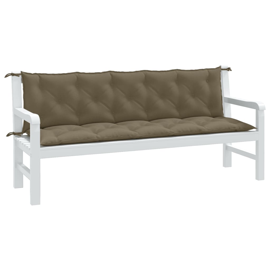 vidaXL Cojines para banco jardín 2 uds tela beige melange 180x50x7 cm en color beige mezcla/gris oscuro mezcla/gris claro mezcla y más | acolchados duraderos para sofás de jardín terraza exterior