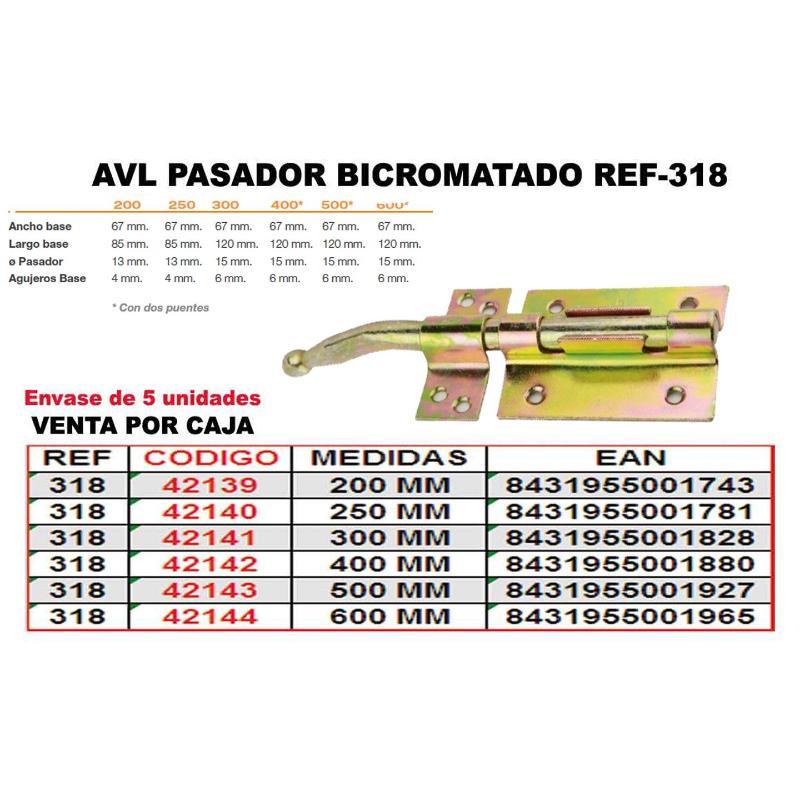 Avl pasador 318 bicromatado 600 mm wl320 (caja 5 unidades)