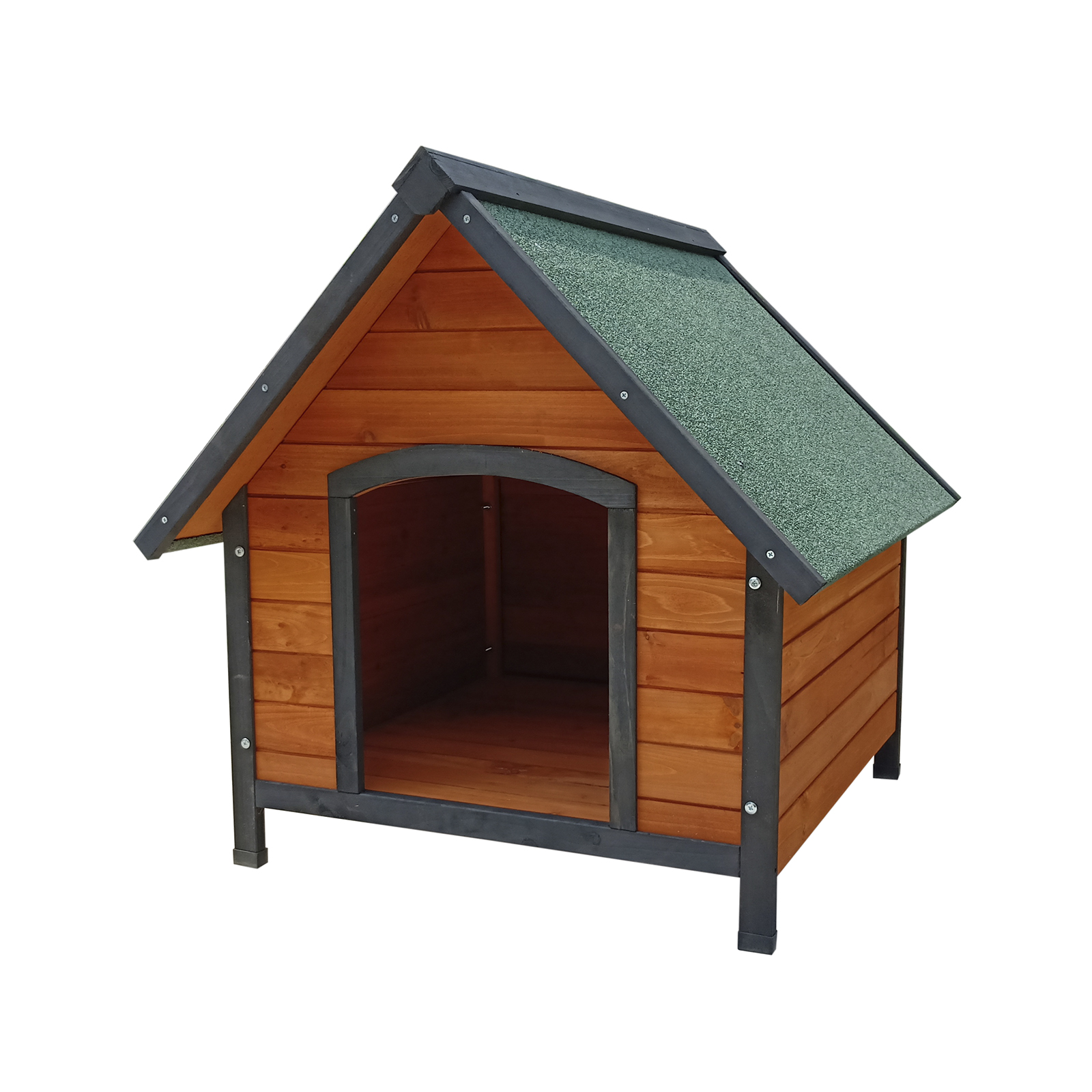Gardiun Caseta de Perro Pequeño de Madera Gardiun Sweet 72x76x76 cm con Tejado a 2 Aguas y Cubierta Asfáltica