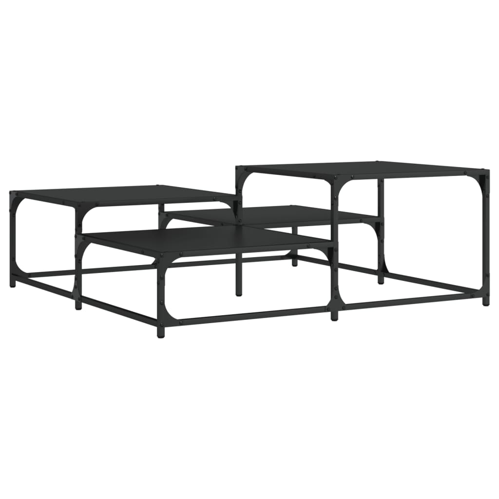 Vidaxl Mesa de Centro de Madera de Ingeniería 107x107x40 Cm Negro