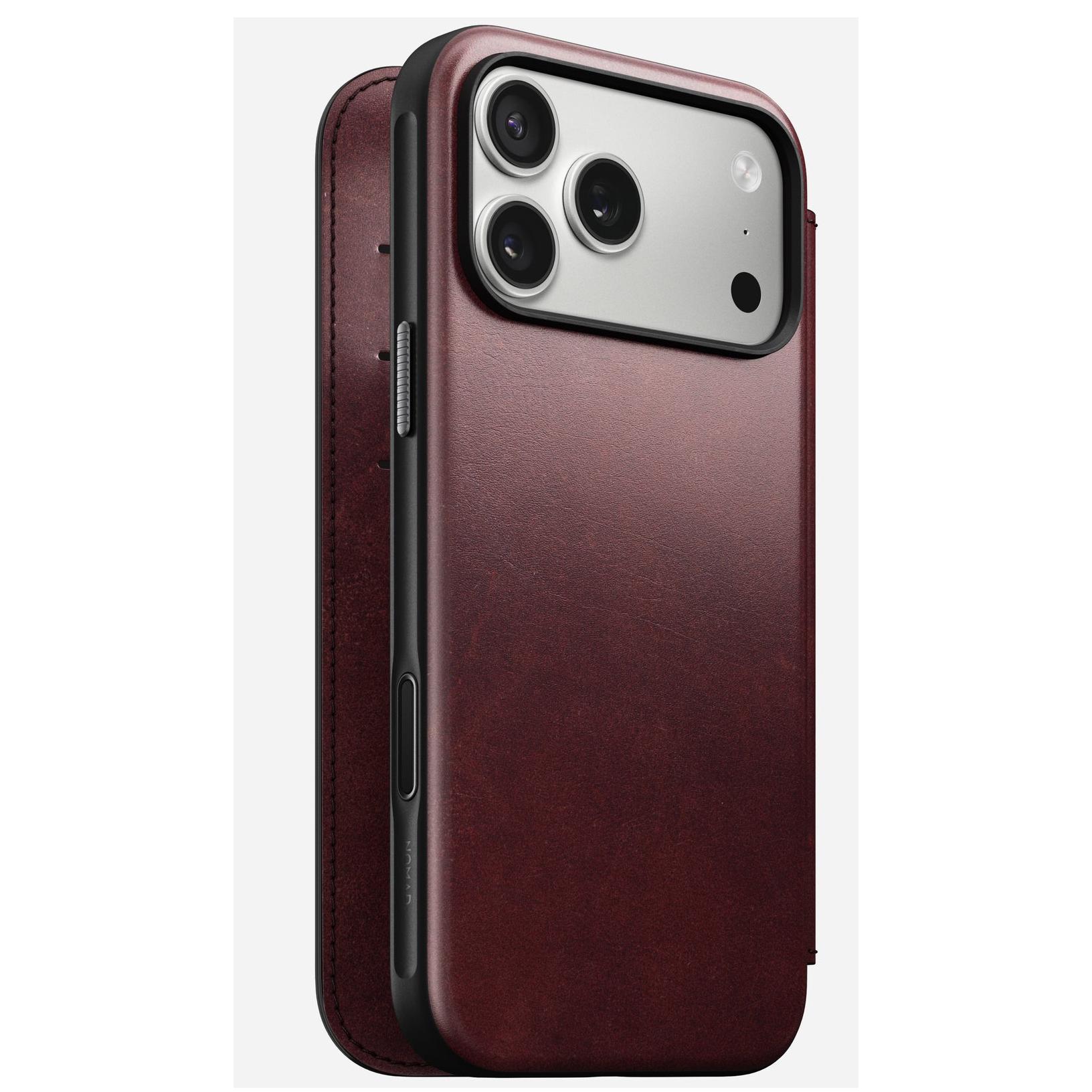 Nomad Modern Leather Folio funda para teléfono móvil 16 cm (6.3") Borgoña
