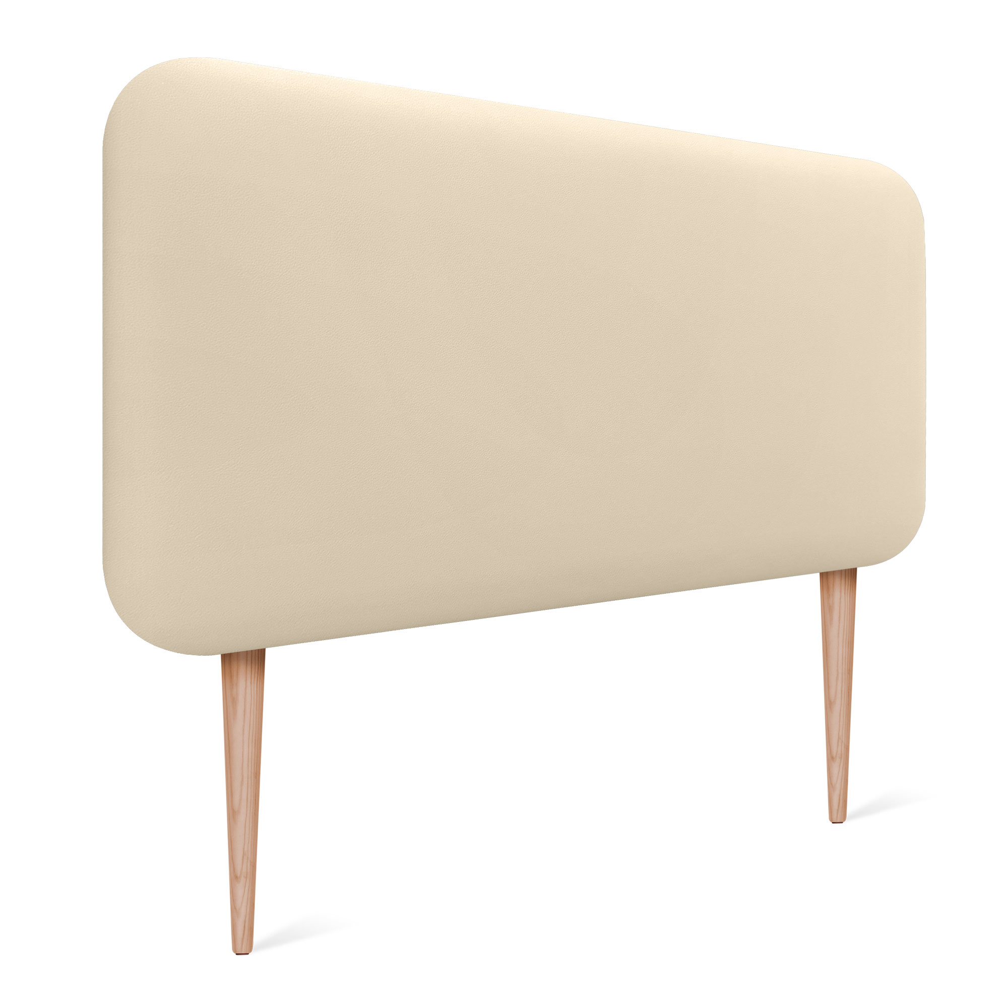 DHOME Cabecero Tapizado Liso Redondeado Polipiel con Patas para Pared Acústicos Cabeceros Absorbentes Cabezal Cama Dormitorio