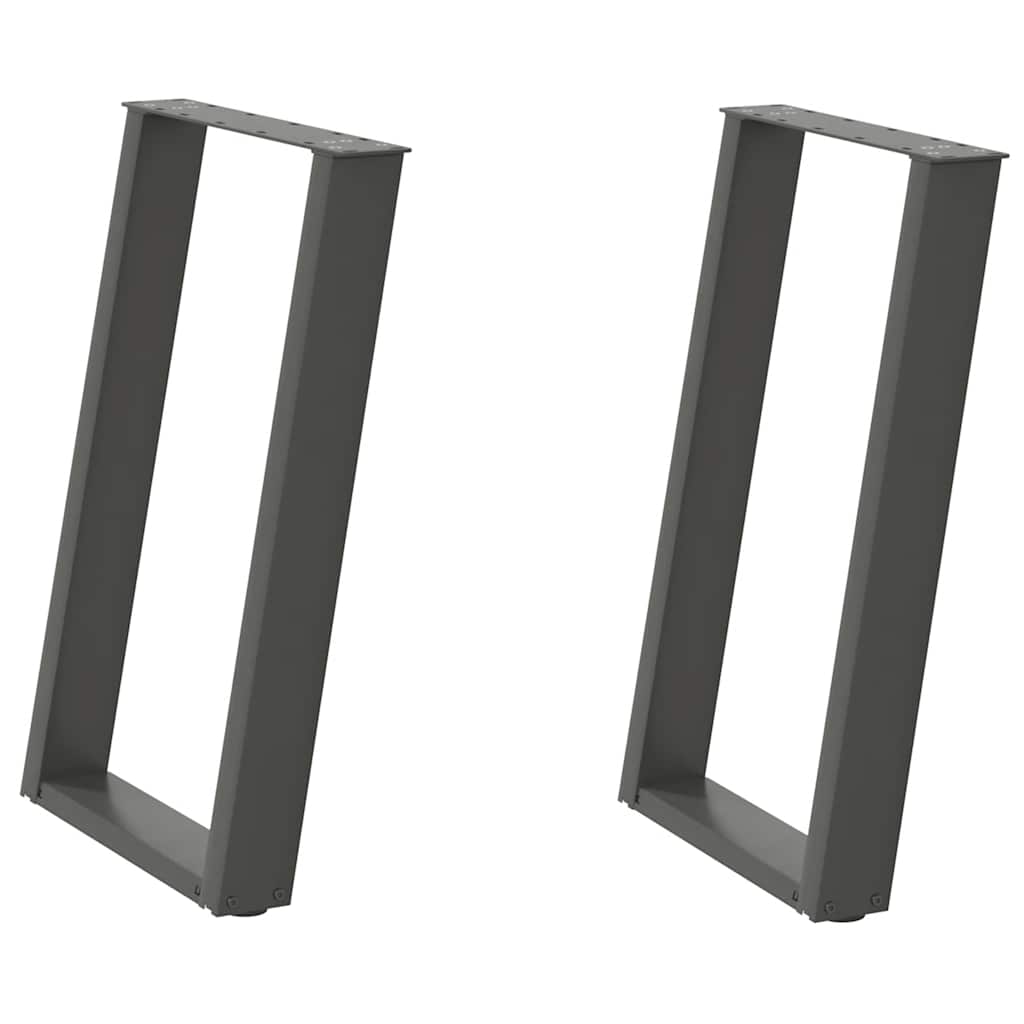vidaXL Patas para mesa de comedor en forma de U (2 unidades) 50 x (72-73) cm, acero