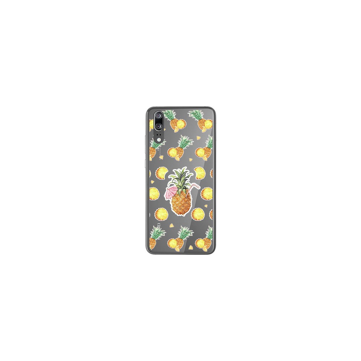 Tumundosmartphone Funda Gel Transparente para Huawei P20 Diseño Piña Dibujos