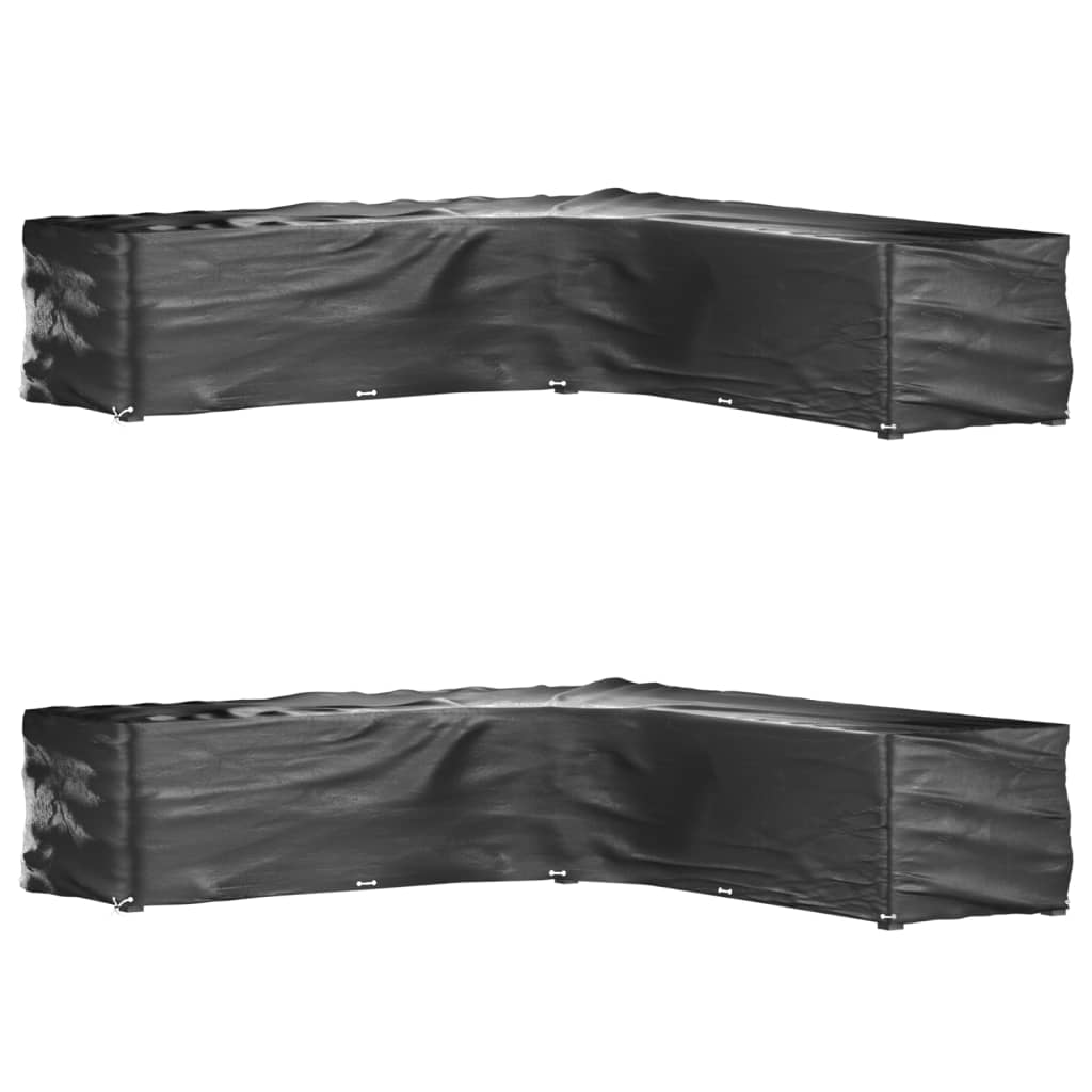 vidaXL Fundas muebles jardín forma de L 2 uds en dimensiones 215x215x70 cm/210x260x80 cm/250x250x70 cm y más | almacenamiento funcional diseño moderno para baño dormitorio sala