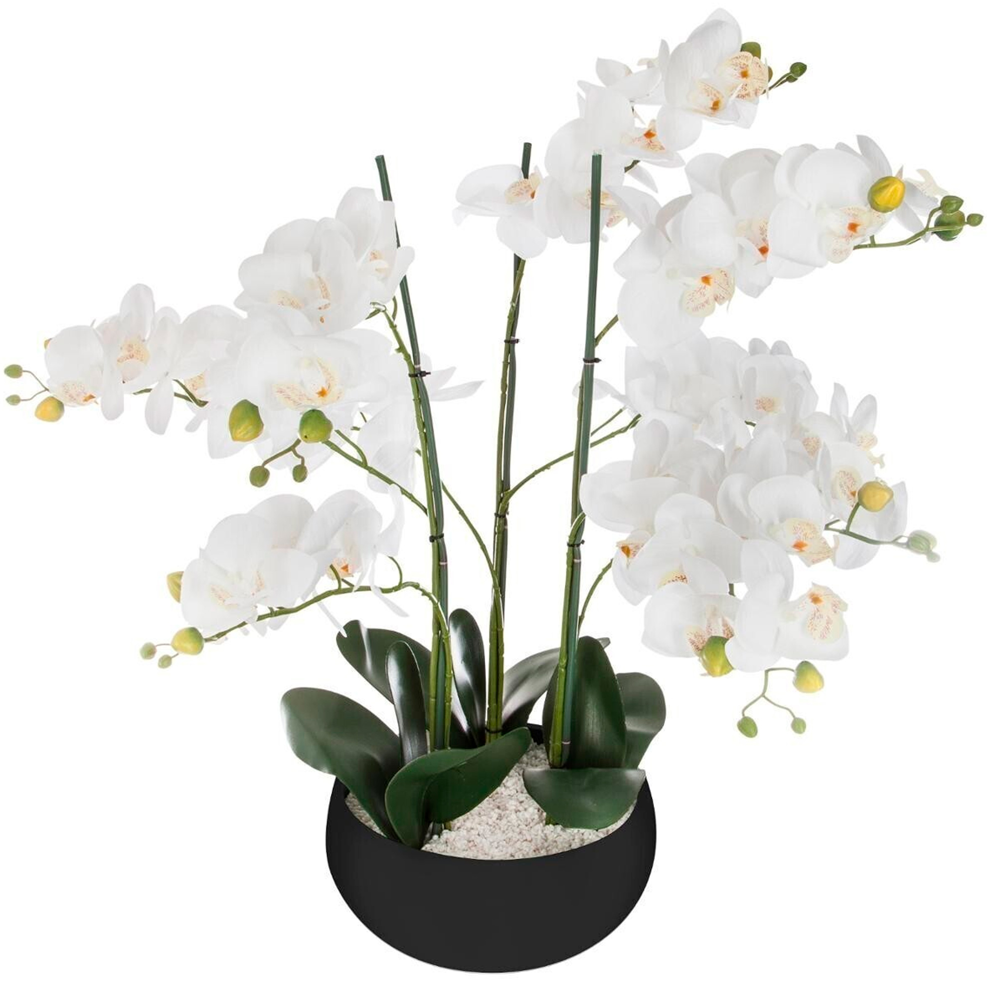 Atmosphera Orquídea Artificial en Maceta Cerámica Negra H65cm - Decoración de Interiores