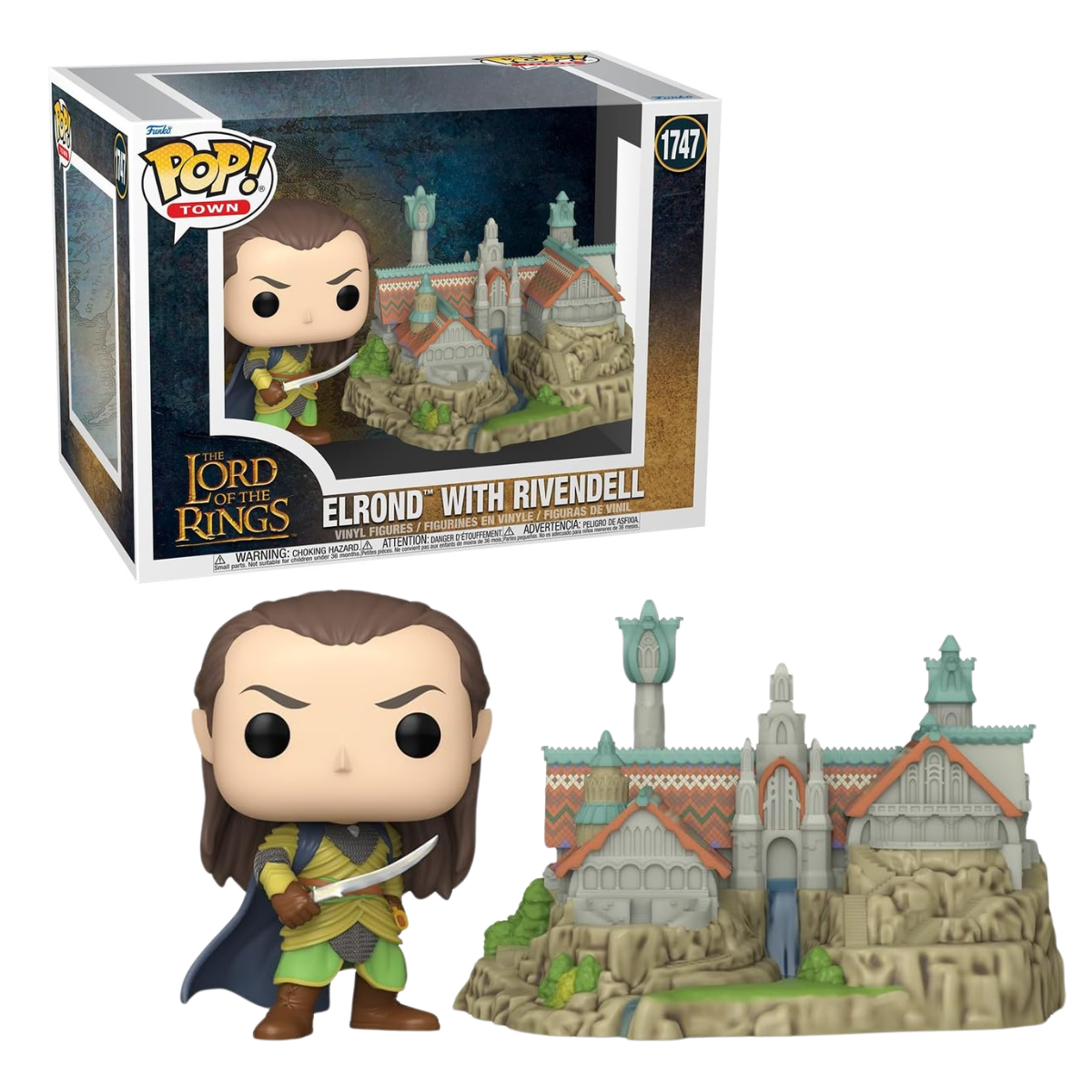 FUNKO POP! TOWN: EL SEÑOR DE LOS ANILLOS - ELROND EN RIVENDELL, 83787, Nº1747, TIENDA CON LICENCIA OFICIAL, PELÍCULA, ENVÍO URGENTE PENÍNSULA 24-48 HORAS