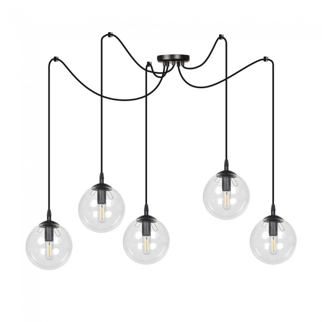 Wonderlamp Lámpara colgante Fedora Transparente (5 luces)