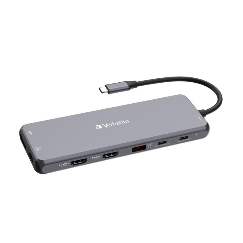 Concentrador Hub Verbatim 13 puertos 10 Gb/s CMH-13 Triple pantalla 8K Ultra HD