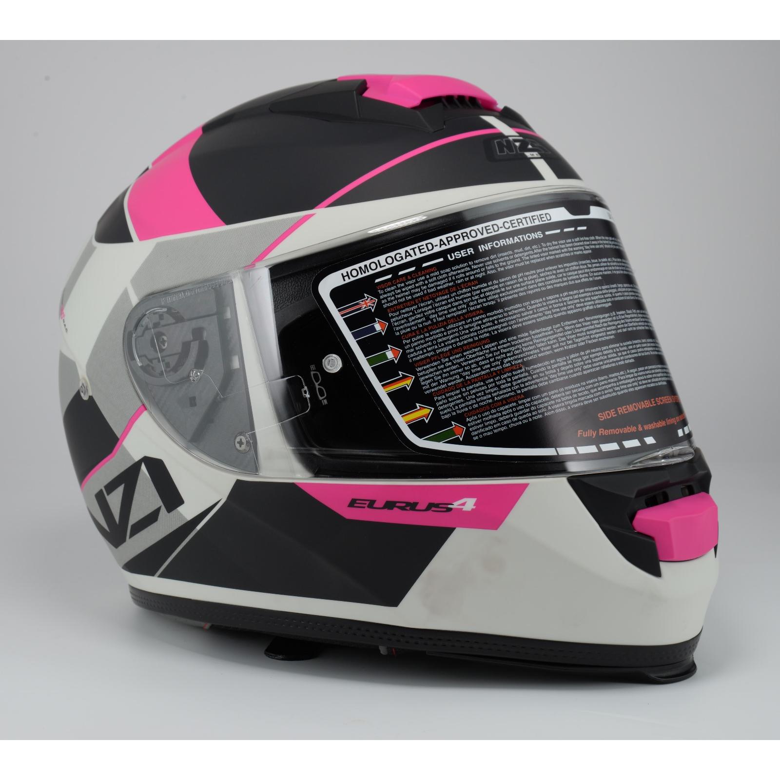 Casco Integral NZI Eurus 4 DUO Vanguard Blanco Negro Rosado