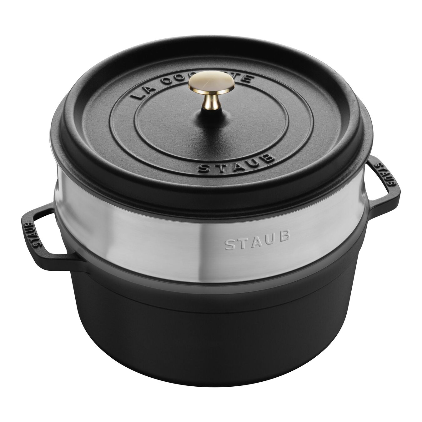 COCOTTE CON VAPORERA 26 CM, REDONDA, HIERRO FUNDIDO, STAUB