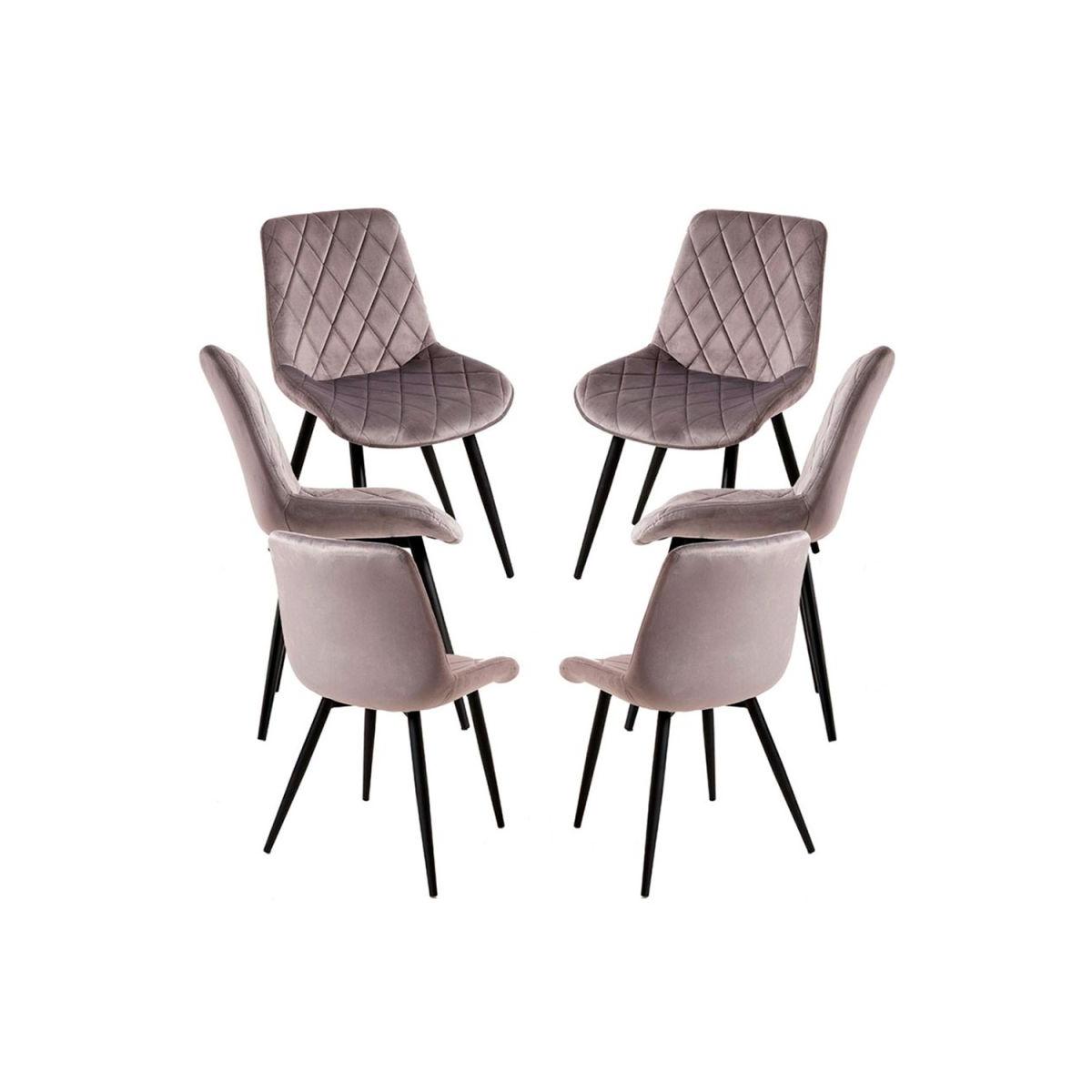 Regalos Miguel - Packs Sillas Comedor - Pack 6 Sillas Min Terciopelo - Gris