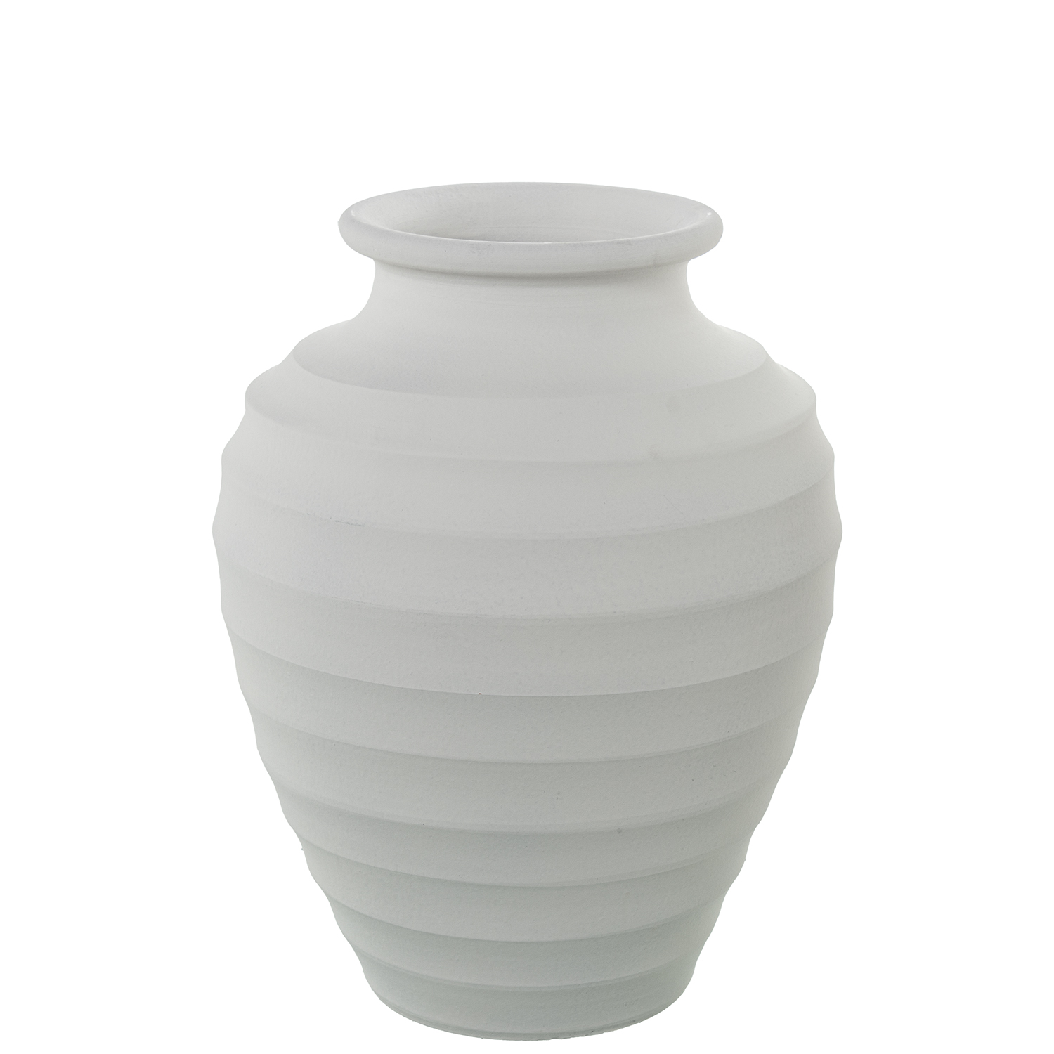 Jarron ceramica 42cm onduladoblanco mate 35x42cm