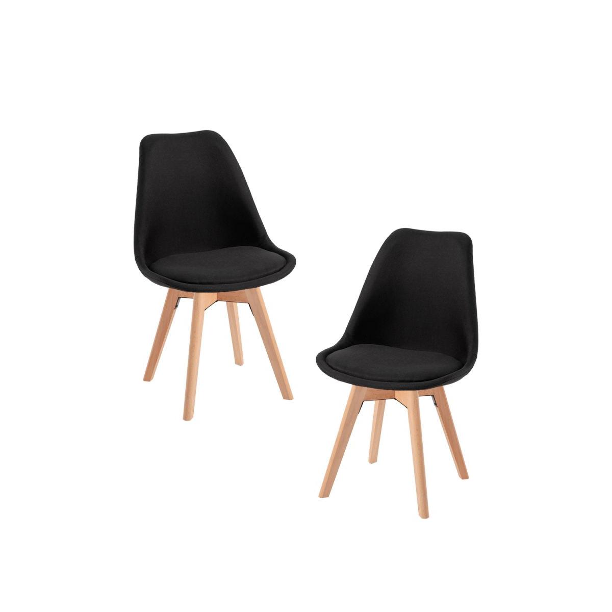 Regalos Miguel - Packs Sillas Comedor - Pack 2 Sillas Synk Tela - Negro