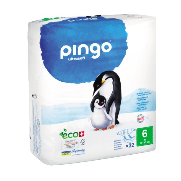 Pañales Ecológicos Pingo T6 XL (15-30 kg) 32 unidades Pingo