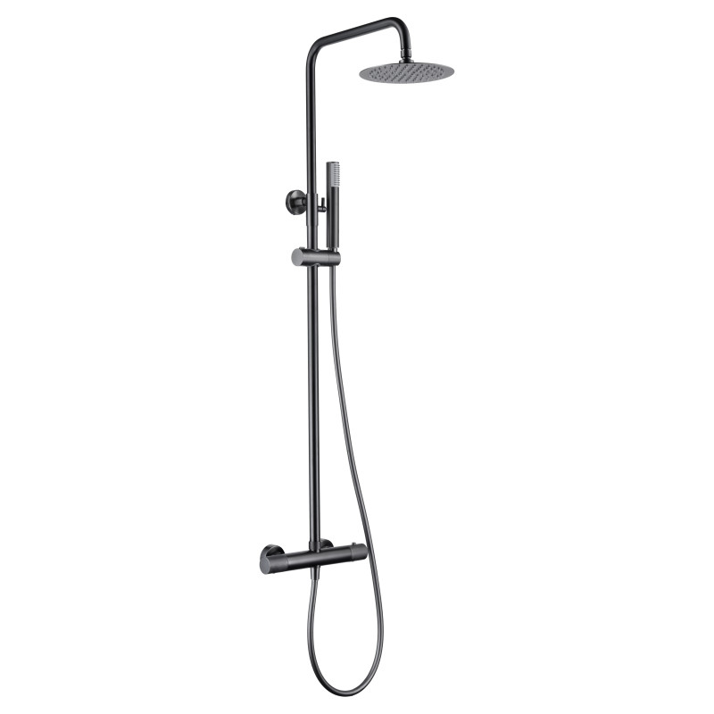 Imex Line BTD038/BGM barra de ducha termostática acero inoxidable acabado negro metalizado
