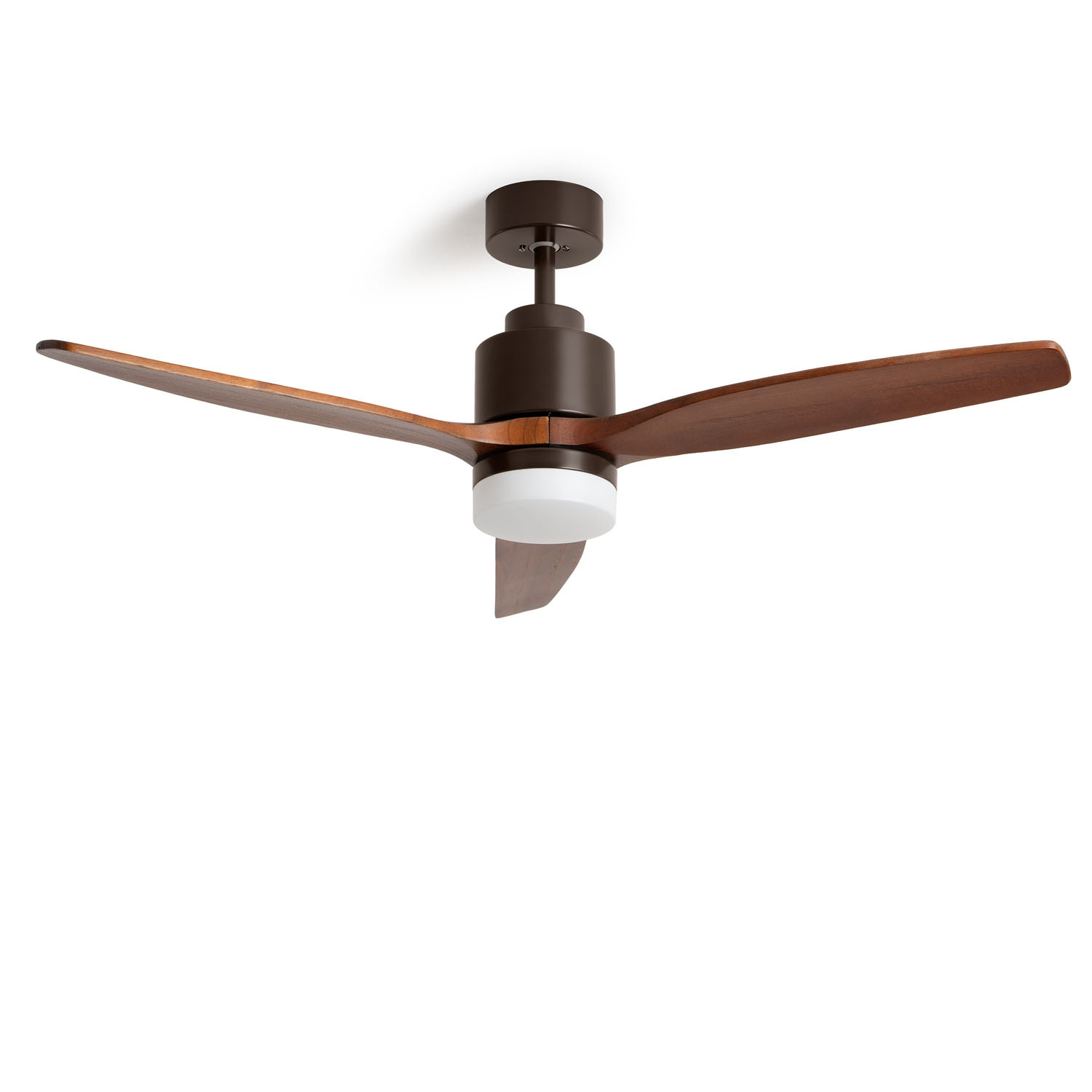 LEDKIA LIGHTING Ventilador de Techo con luz Silencioso DC Forest EVO Madera Oscura Mando + WIFI Grande (más de 20 m²) 132 cm Marrón