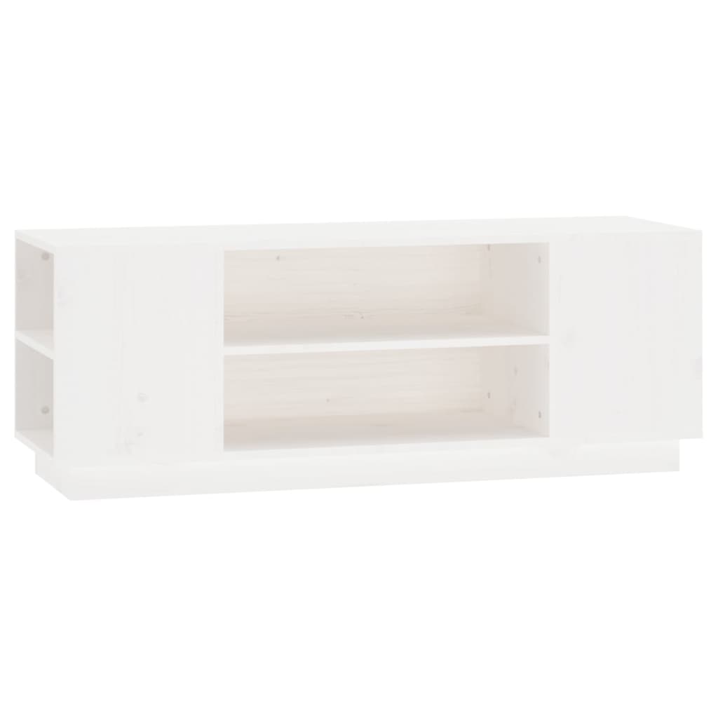 Mueble TV Vidaxl de Madera Maciza de Pino 110x35x40,5cm - Blanco
