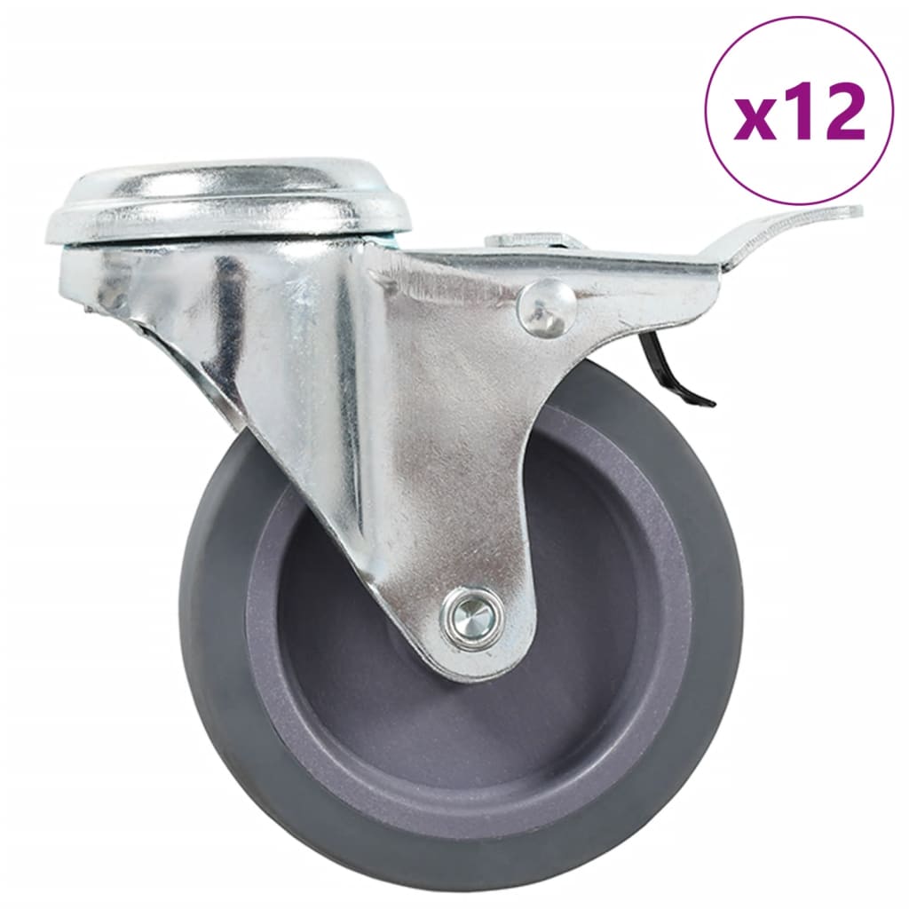 vidaXL Ruedas Giratorias Agujero Pasador y Frenos Dobles 75mm Almacén Útil Cantidad 4 unidades, 8 unidades, 12 unidades y mas