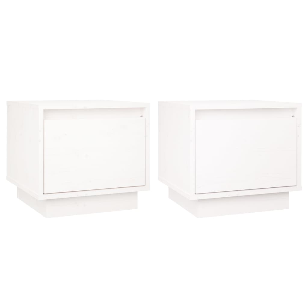 Vidaxl - Mesitas de Noche de Madera Maciza de Pino - 2 Unidades - 35x34x32 Cm - Varios Colores