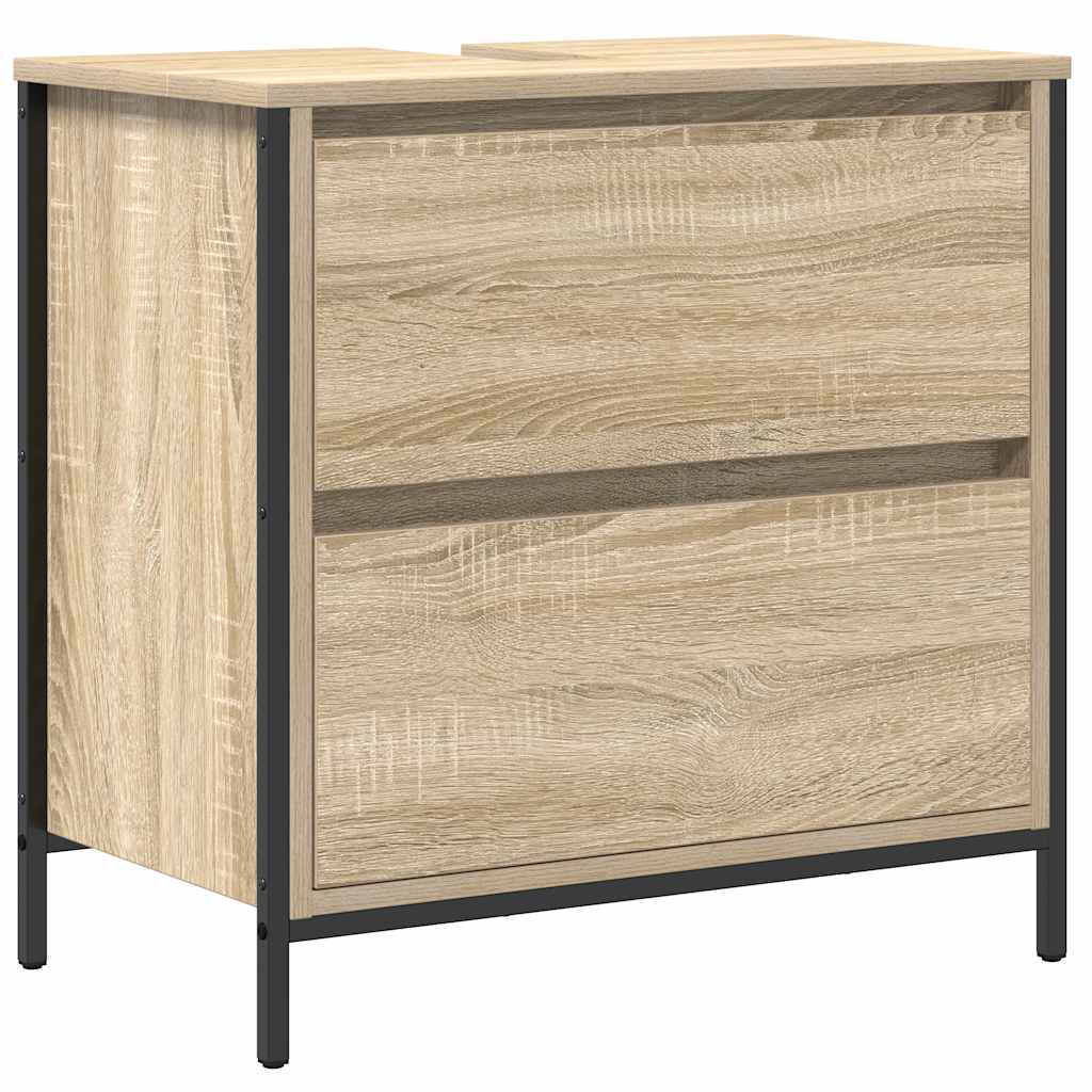 vidaXL Mueble de baño con lavabo y cajones roble Sonoma 60x34,5x60 cm