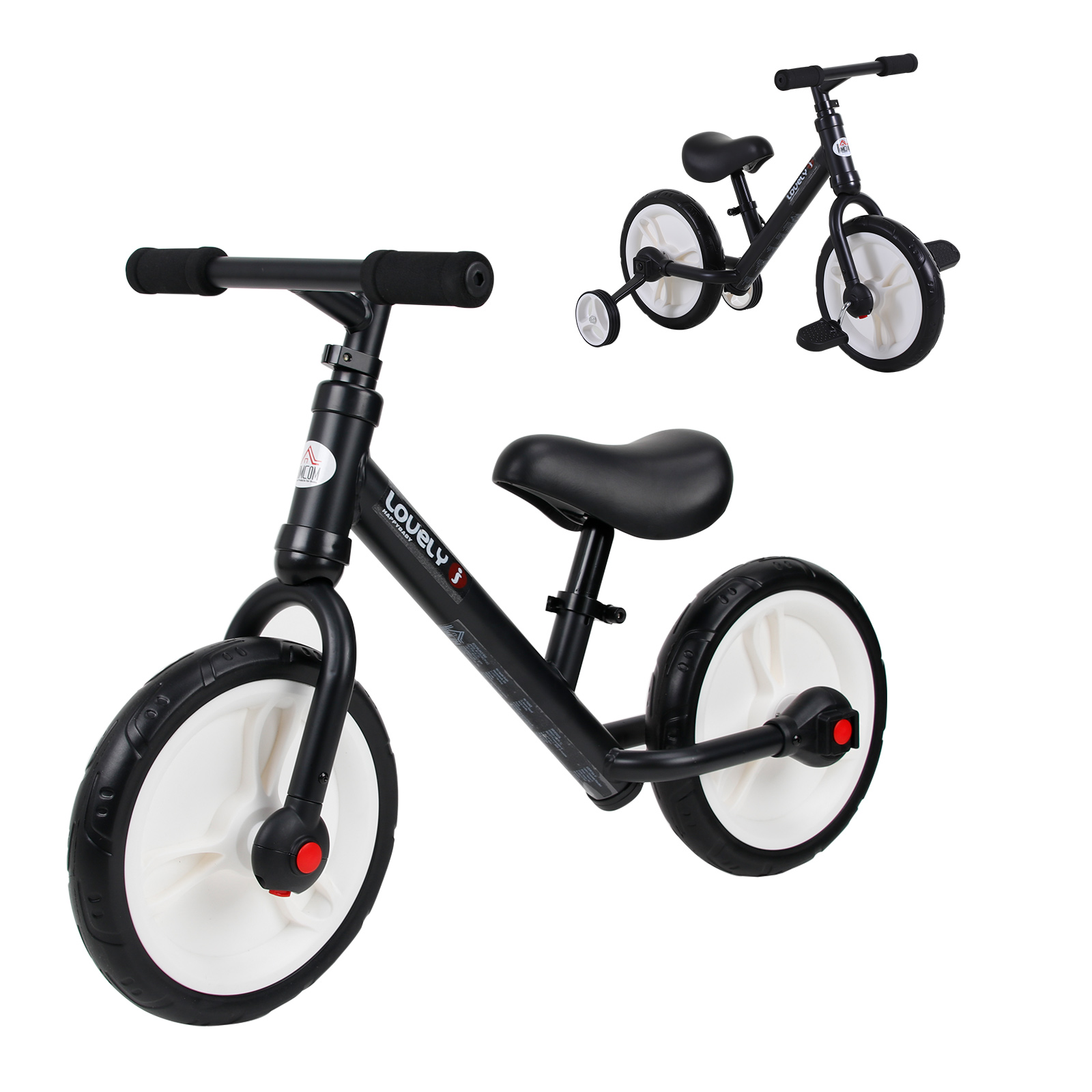 AIYAPLAY Bicicleta sin Pedales para Niños de + 18 Meses Triciclo Infantil  con Sillín Ajustable en 30-36,5 cm 66,5x34x46,5 cm Azul